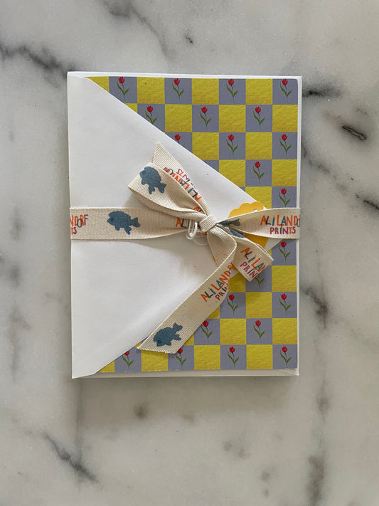 Tulip Check Printed Notecards
